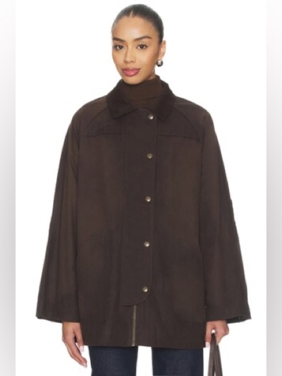 Tularosa Jackets & Blazers - Tularosa Riley Waxed Canvas Barn Jacket in Espresso Brown